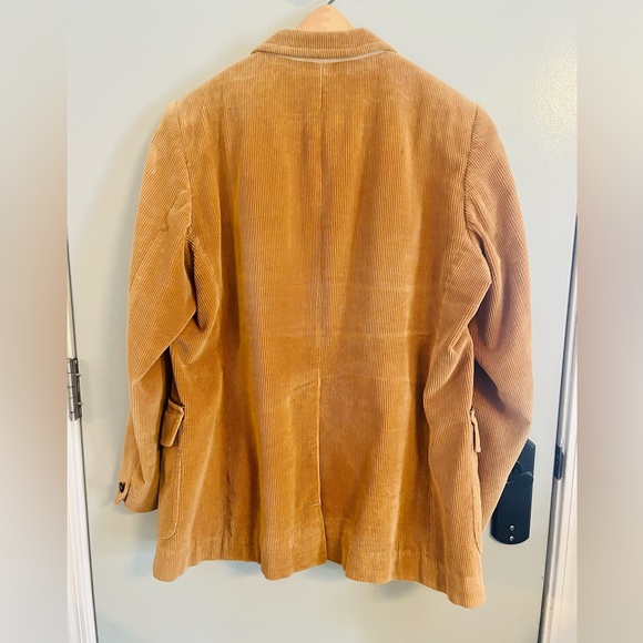 VINTAGE BROWN TAN CORDUROY SPORT COAT BLAZER Size 44 Suit Jacket MADE in SPAIN - Picture 13 of 13